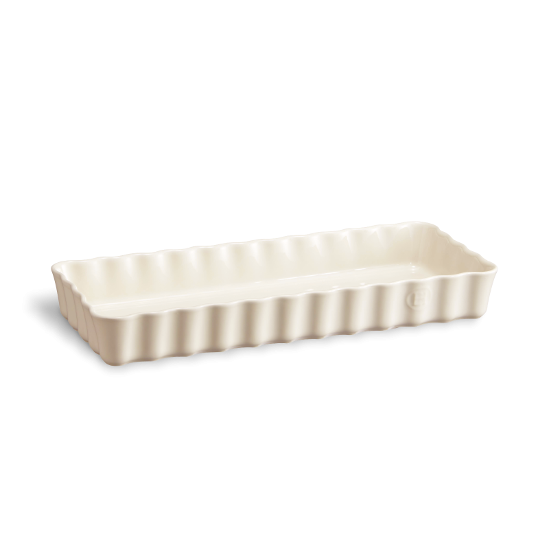 Emile Henry rechteckige Kuchenform 15 x 36 cm, elfenbeinfarben, 026034