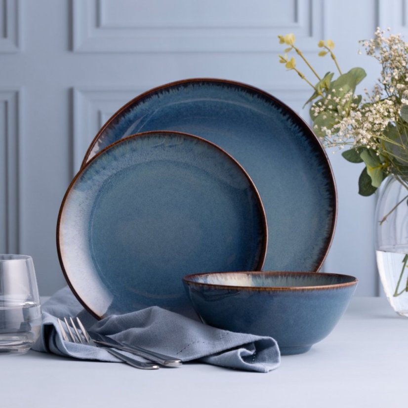 Mason Cash Reactive Dinnerware Geschirrset, blau, 2002.190