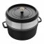 Staub Cocotte round pot with steaming insert, 24 cm/3,7 l black, 13242423