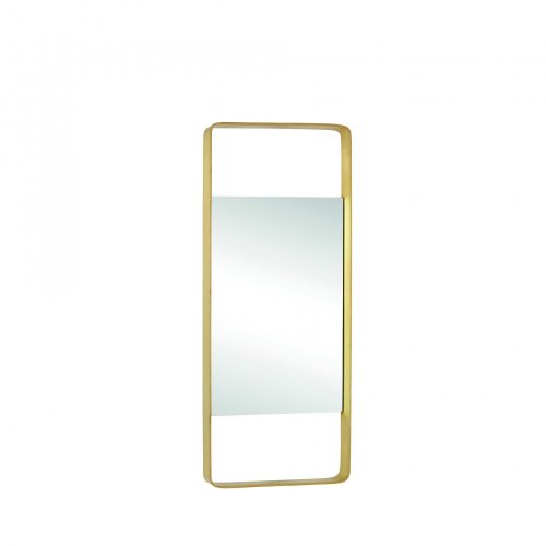 Nástěnné zrcadlo s mosazným rámem, hranaté, velké - 340115