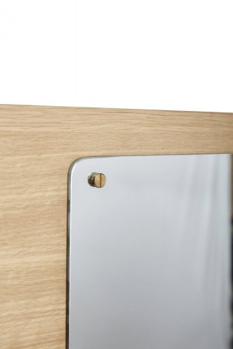 Nástenné zrkadlo s panelom, dub, prírodný, FSC, 80x50 cm - 881302