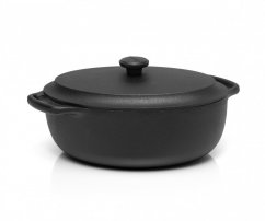 Skeppshult Casserole cast iron pot oval 30x20 cm/4 l, cast iron lid, black, 7000