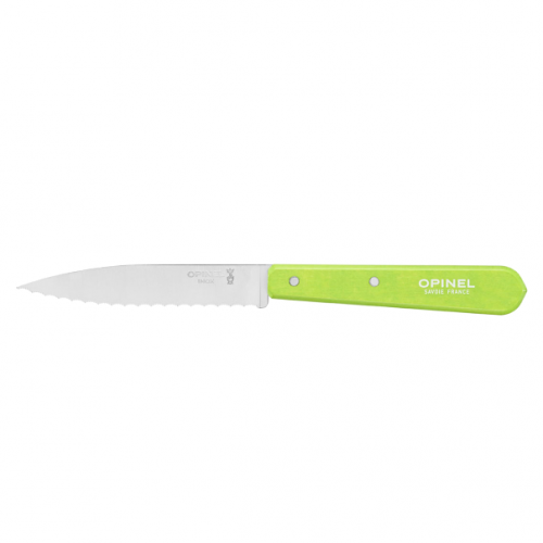 Nôž Opinel Les Essentiels N°113 so zúbkovaným ostrím 10 cm, zelený, 001920
