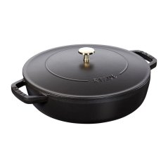 STAUB CHISTERA Kasserolle mit innovativer Auto. schwarz, (24 cm / 2,40 l )