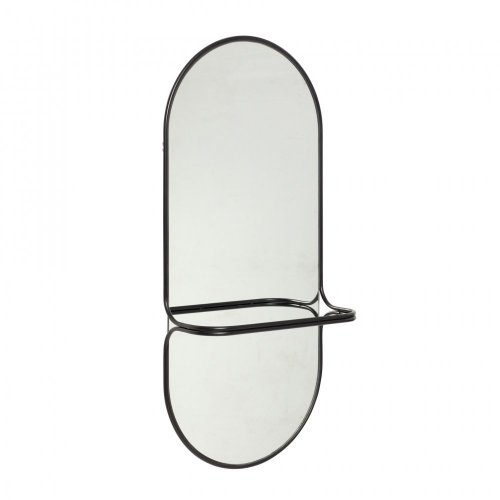 Zrcadlo, oválné, kovové, černé - 021101