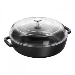 Staub cast iron casserole with glass lid Braiser 26 cm, black, 12722623