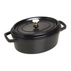 Staub Cocotte Topf, oval, 27 cm / 3,2l schwarz