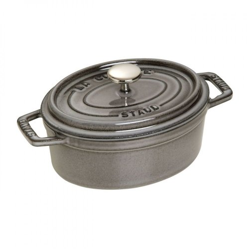 Staub Cocotte pot oval 17 cm/1 l grey, 1101718