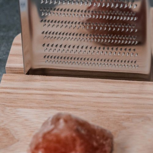 Rivsalt Kitchen gift set large grater with cutting board, Hymalaian salt crystal 80g, RIV005