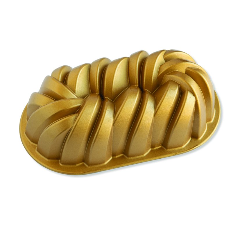 Nordic Ware 75th Anniversary Braided sandwich tin, 6 cup gold, 96077