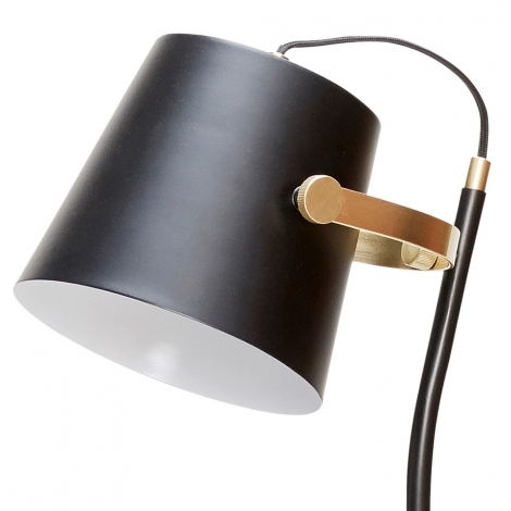 Stojací lampa, kovová, černá/mosaz - 990304