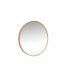 Nástěnné zrcadlo s dřevěným rámem, přírodní/kůže - 240601