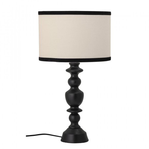 Sela Table lamp, Black, Rubberwood - 82049612