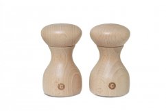 CrushGrind Lyon set of wooden pepper and salt grinders 10 cm, 070380-0009-2PC