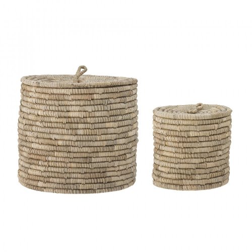 Lin Basket w/Lid, Nature, Seagrass - 82055812