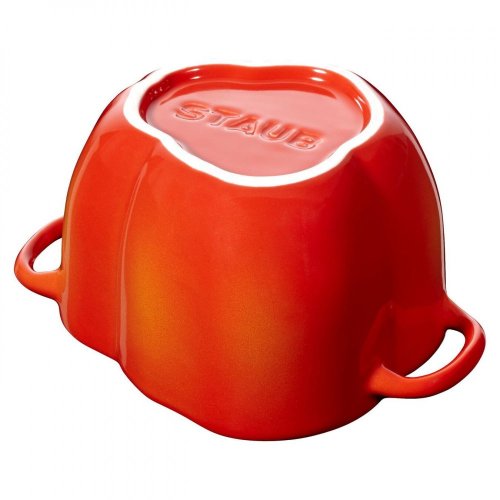 Staub Cocotte Keramik-Backform in Form einer Paprika 12 cm/0,47 l, orange-rot, 40500-325
