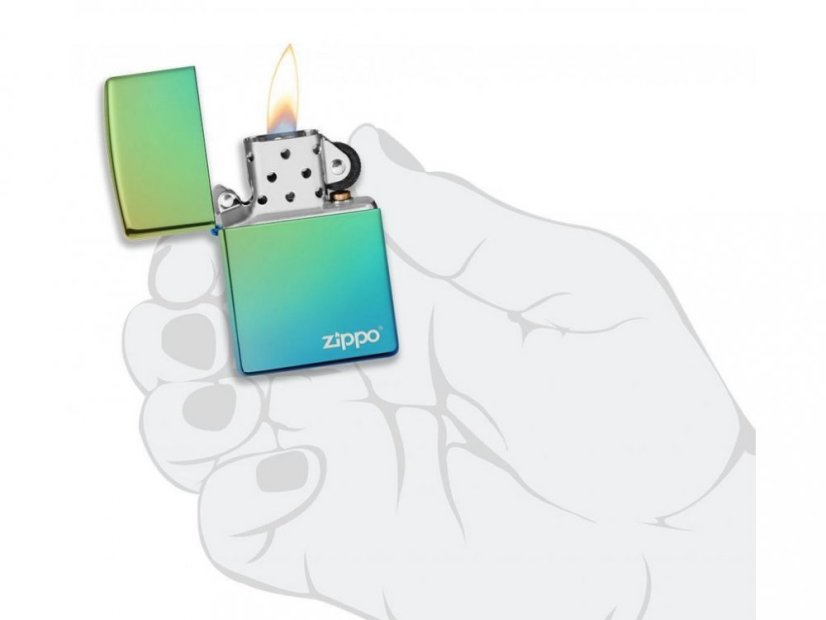 Zippo 26914 High Polish Teal Zippo Logo