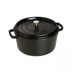 STAUB Cocotte pot round, black, 26 cm