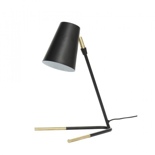 Stolní lampa, kovová, černá/mosaz - 370213