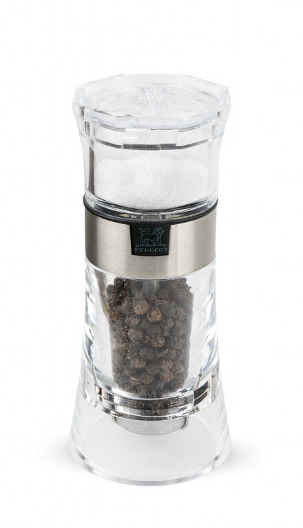 Peugeot Oslo pepper mill with salt shaker 13 cm, transparent, 34542