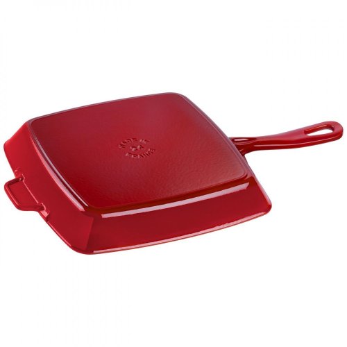 Staub cast iron American grill pan 26 cm, cherry, 12122606