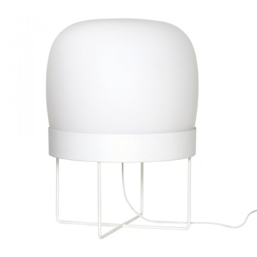 Floor lamp, metal/glass, white - 990704