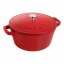 Staub Cocotte 3 piece set of cast iron pot, pan and baking dish 24 cm, cherry, 40508-387