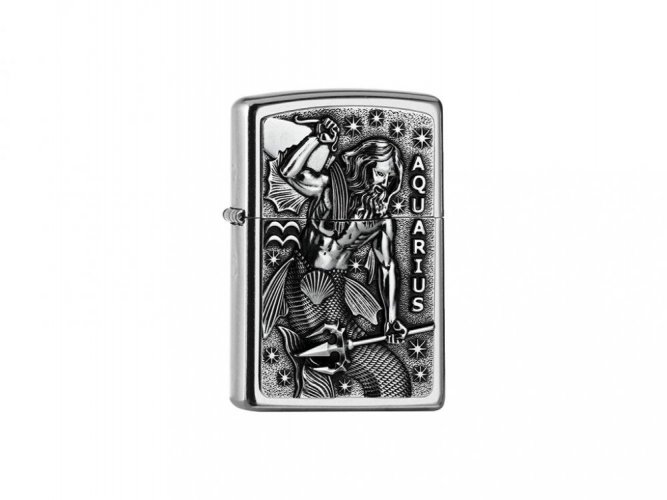 Zippo lighter 25556 Aquarius Zodiac Emblem