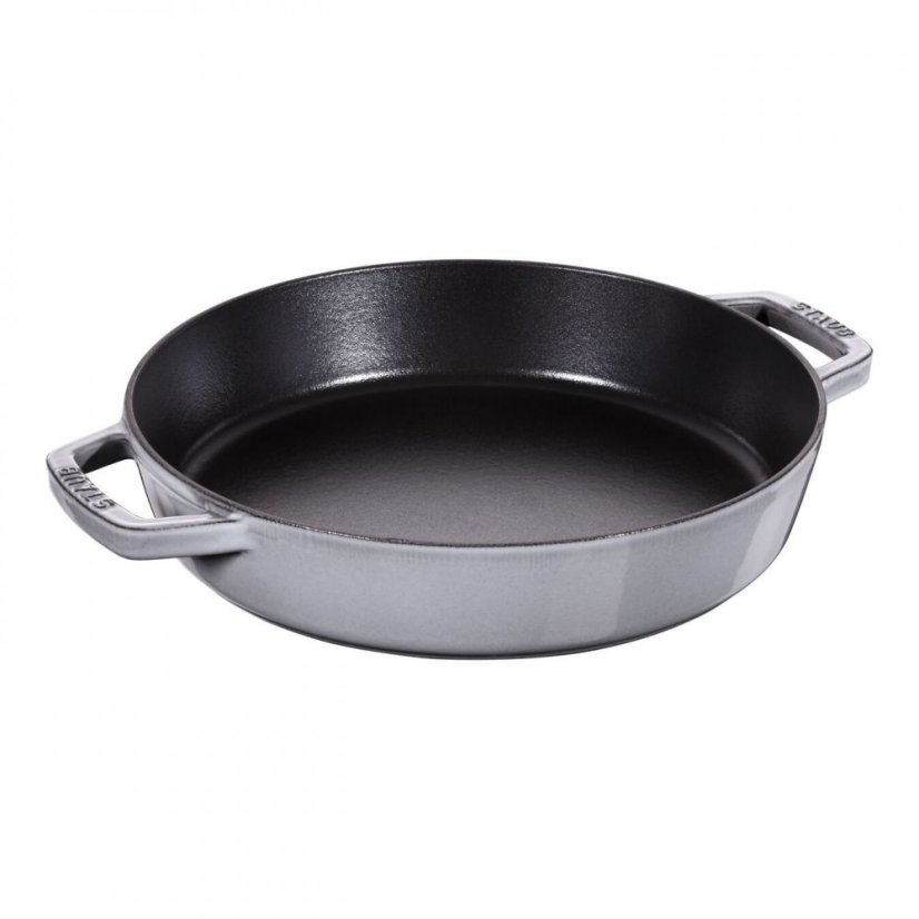 Liatinová panvica Staub s dvoma rukoväťami 26 cm, sivá, 12232618