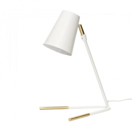 Stolní lampa, kovová, bílá/mosaz - 370409