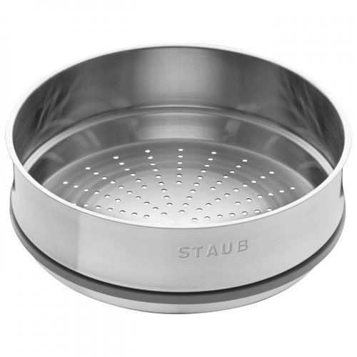 Staub Cocotte round pot with steaming insert, 24 cm/3,7 l black, 13242423