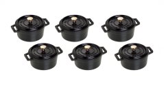 Staub Cocotte Set of 6 pieces mini pot round 10 cm/0,25 l black, 19501025