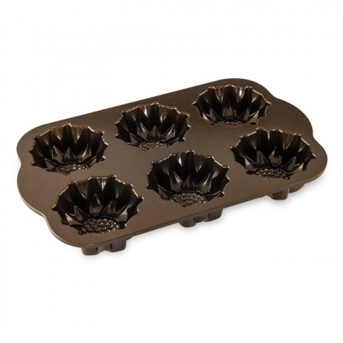 Nordic Ware mini sunflower cakes, sheet with 6 moulds, bronze, 56448