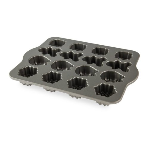 Nordic Ware mini baking tray with 16 moulds Festive Tea Pastry, 3 cup silver, 93748
