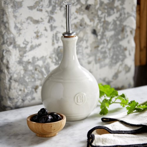 Emile Henry ceramic jar for vinegar and oil 0,45 l, white, 110216