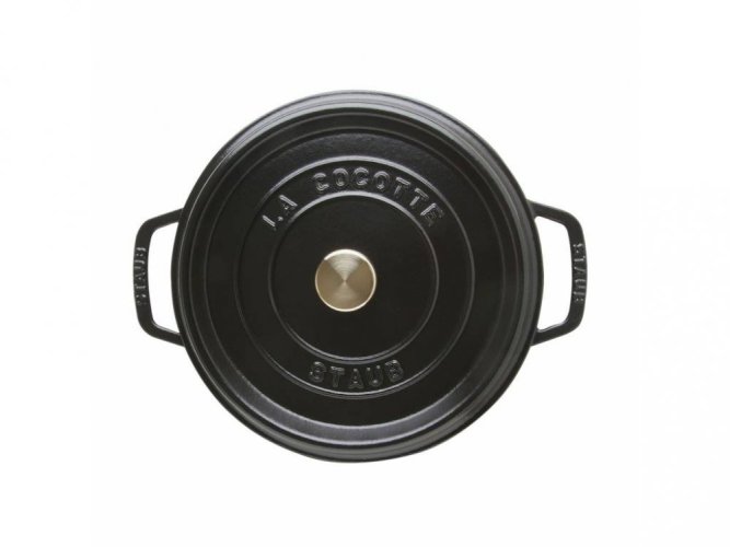 Staub Cocotte Gusseisen Hochtopf mit Deckel, schwarz, 24 cm / 4,8 l