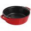 Staub Cocotte 3 piece set of cast iron pot, pan and baking dish 24 cm, cherry, 40508-387