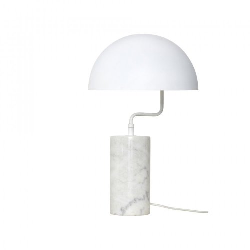 Stolní lampa, bílá, kov/mramor - 990719