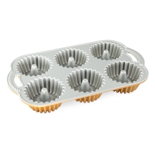 Nordic Ware Mini-Bundt Cakes Brilliance Blech mit 6 Formen gold 5 cup, 93377