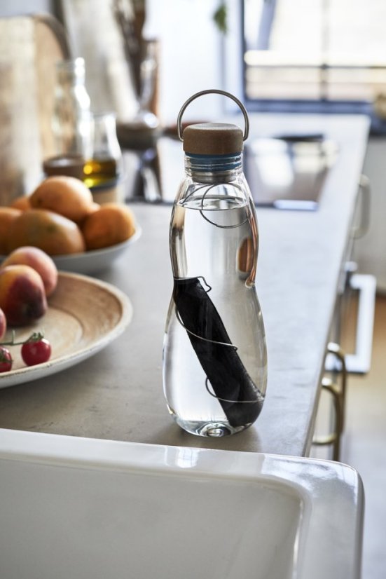 Black+Blum glass water bottle with natural filter 650 ml, ocean, EGO-EGG005