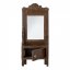 Zrkadlo Sehar s poličkou, hnedé, rekultivované drevo - 82058025