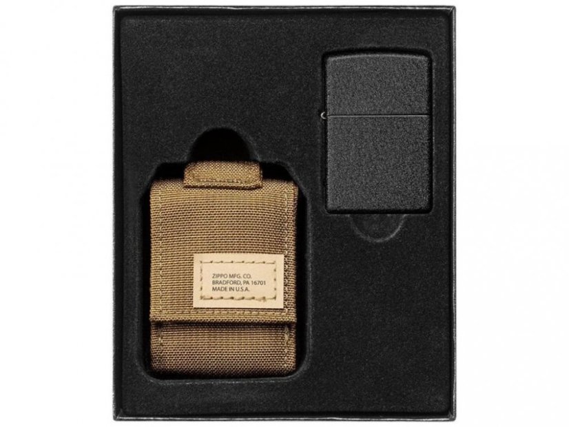 Zippo 30057 Tactical Case Set + Zippo Lighter 26075 Black Crackle ™