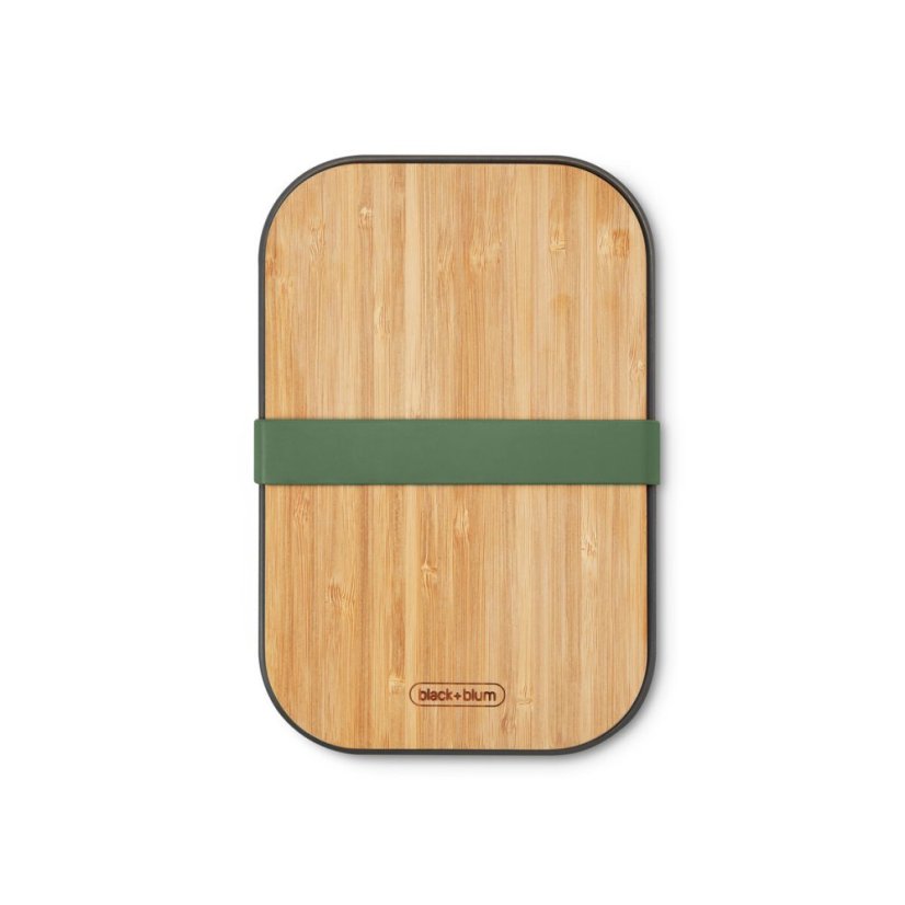 Black+Blum snack box with bamboo lid 0,9 l, olive, BAM-SB010