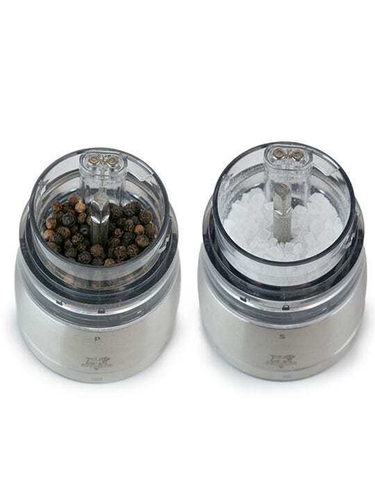 Peugeot Daman Electric set of electric pepper and salt grinders 16 cm, iridescent black, 43254