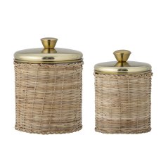 Abas Jar w/Lid, Brass, Stainless Steel - 82058047