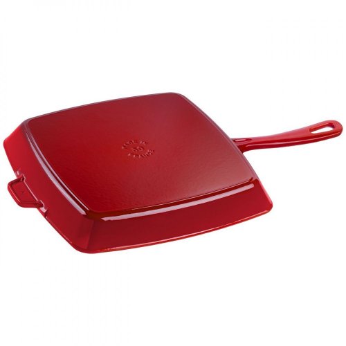 Staub cast iron American grill pan 30 cm, cherry, 12123006