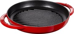 Staub Cast iron grill pan round 22 cm, cherry
