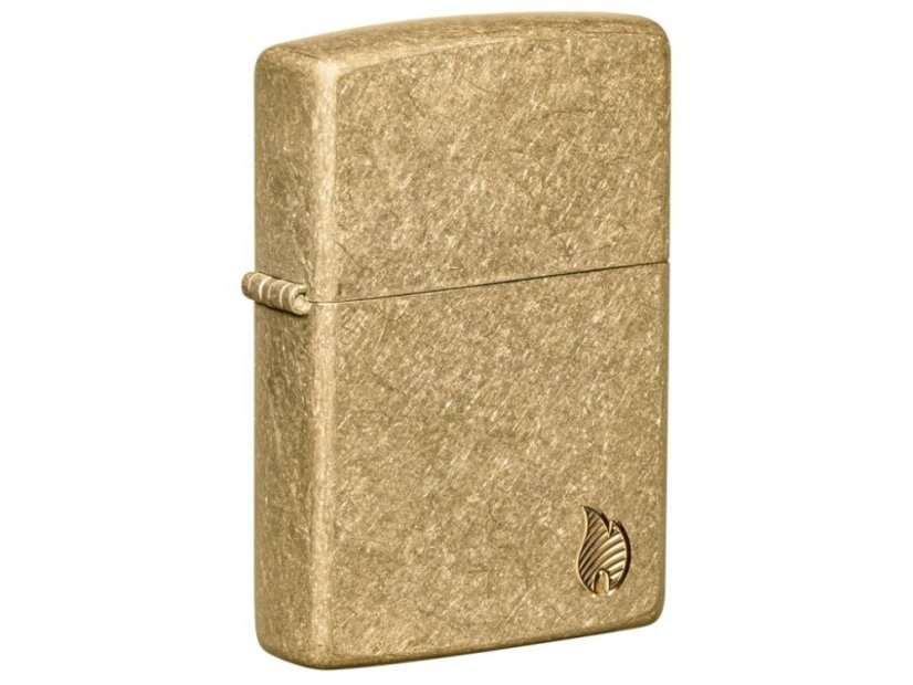 Zippo 23008 Armor® Tumbled Brass Flame Design