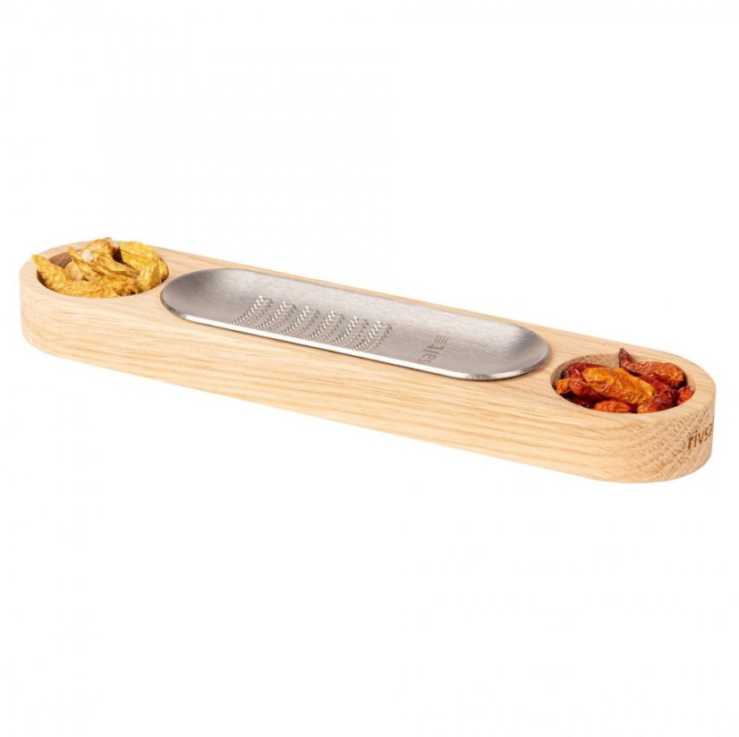 Darčeková súprava Rivsalt Chilli so strúhadlom, dreveným stojanom a sušenými bio chilli papričkami, RIV024