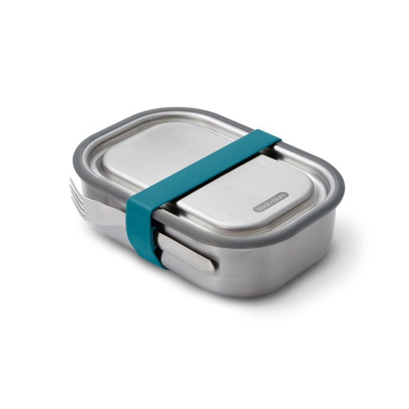 Black+Blum Edelstahl Snackbox mit Gabel 1 l, ocean, BAM-SS-L005